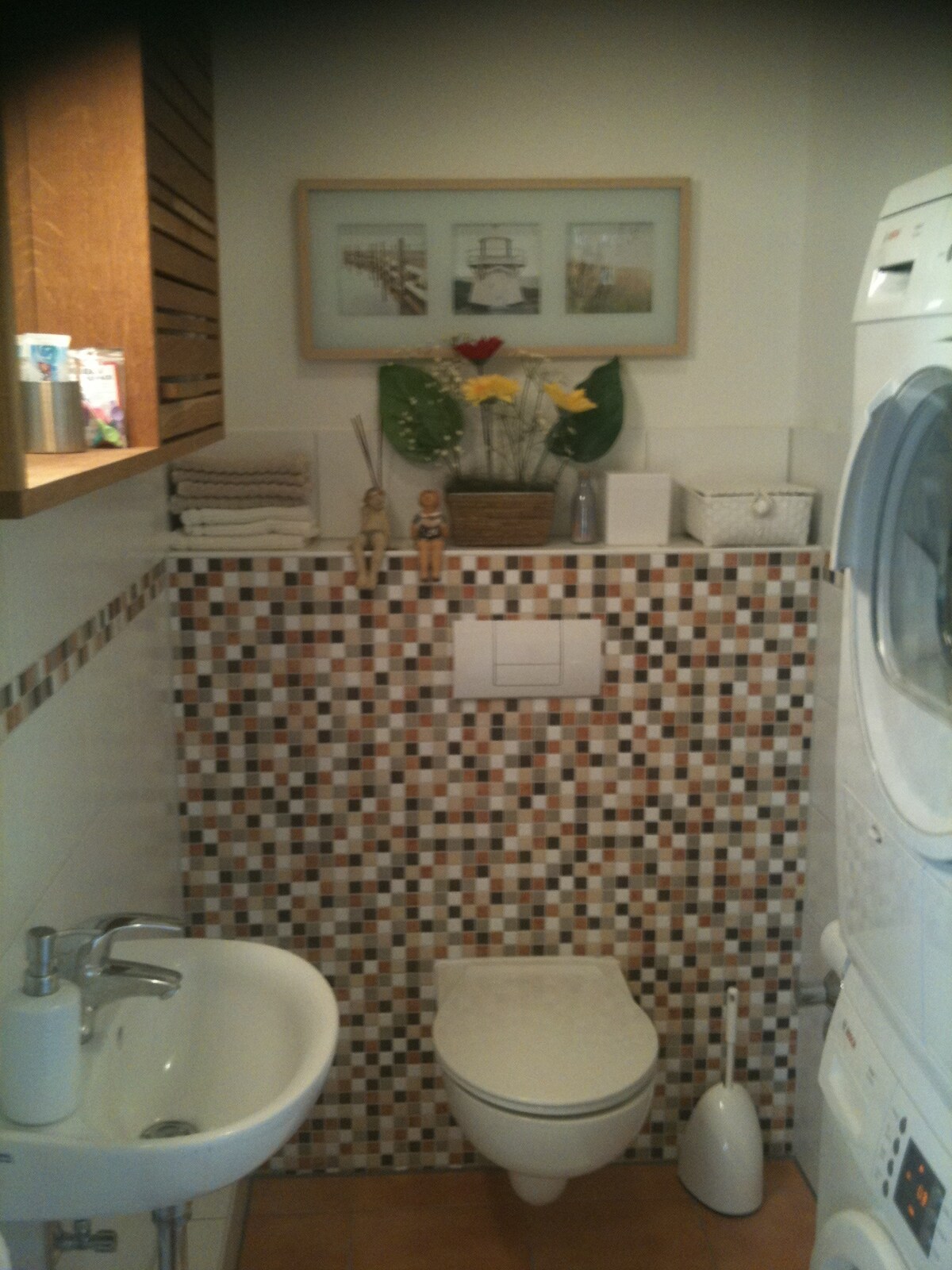 Gäste-WC mit Waschmaschine und Trockner