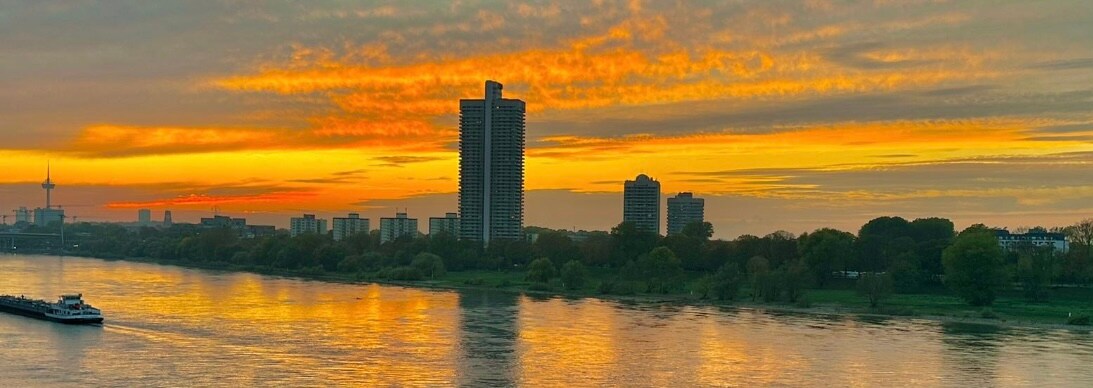 Panoramafoto der Rheinlage und des Außenbereichs